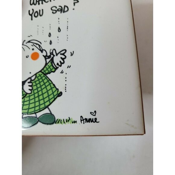 ENESCO Dear God Kids Decorative Tile When it Rains Are You Sad? Vintage 1982 - Picture 2 of 6